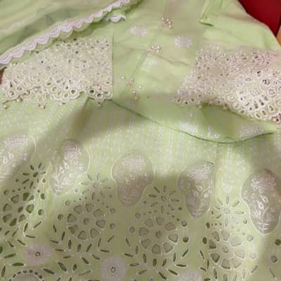Luxury lawn green Chicken 3pc 