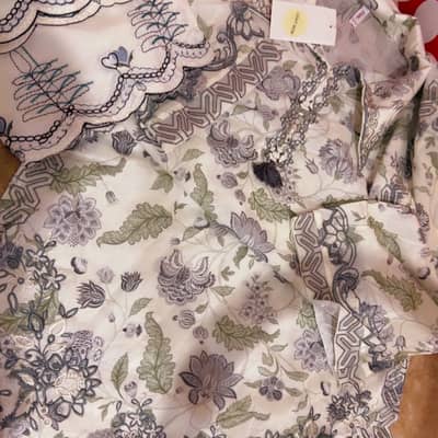 2pc embroidery gray blue Ethnc 8800