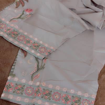 beige embroidery Farshi shalwar 2950