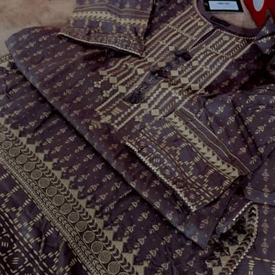 Gray mix colour 2pc heavy embroidery 