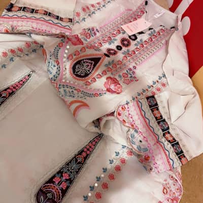 Ethnc embroidery long kaftan shirt front back embroidered 7800