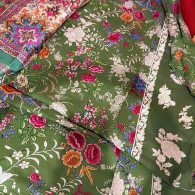 Green heavy embroidered 3pc 
