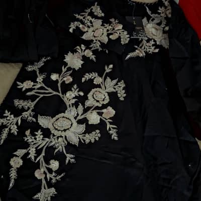 Summer lawn embroidery black skin 