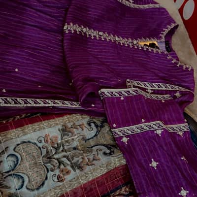 Purple small 5500 embroidery 3pc 