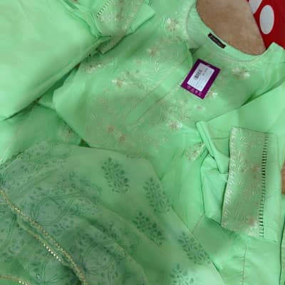 Green lawn pura chiffon heavy dupta 6250