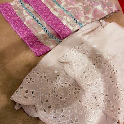 Trouser 2 pink and off white 