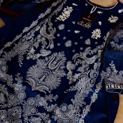 Navy blue embroidery 4950 lawn