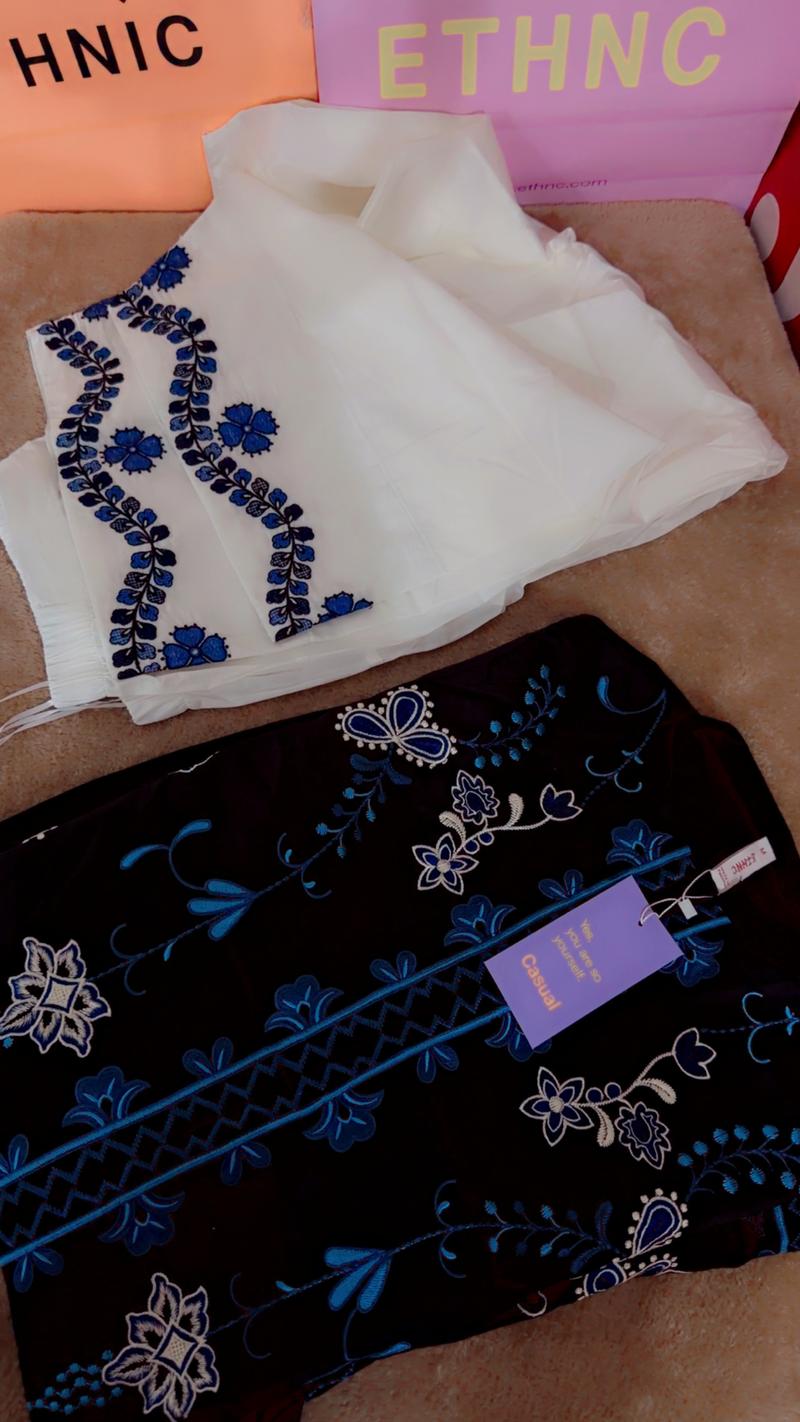 Ethnc black white suit 7850