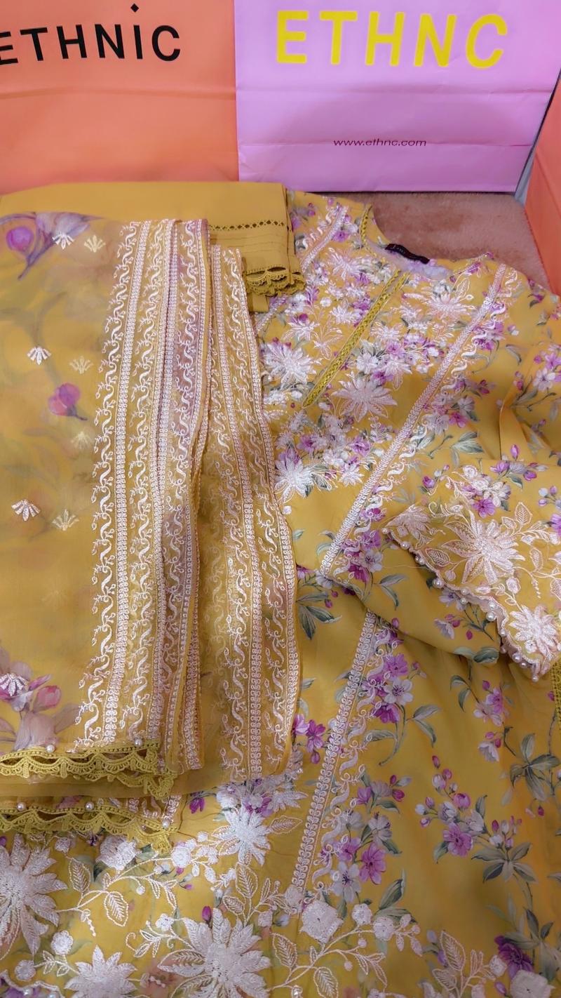 Lawn butter yellow 3pc fresh