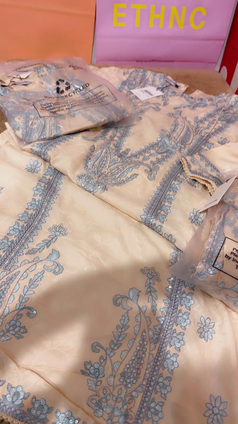 Sapphire mid season shirt front back embroidery skin blue 3950