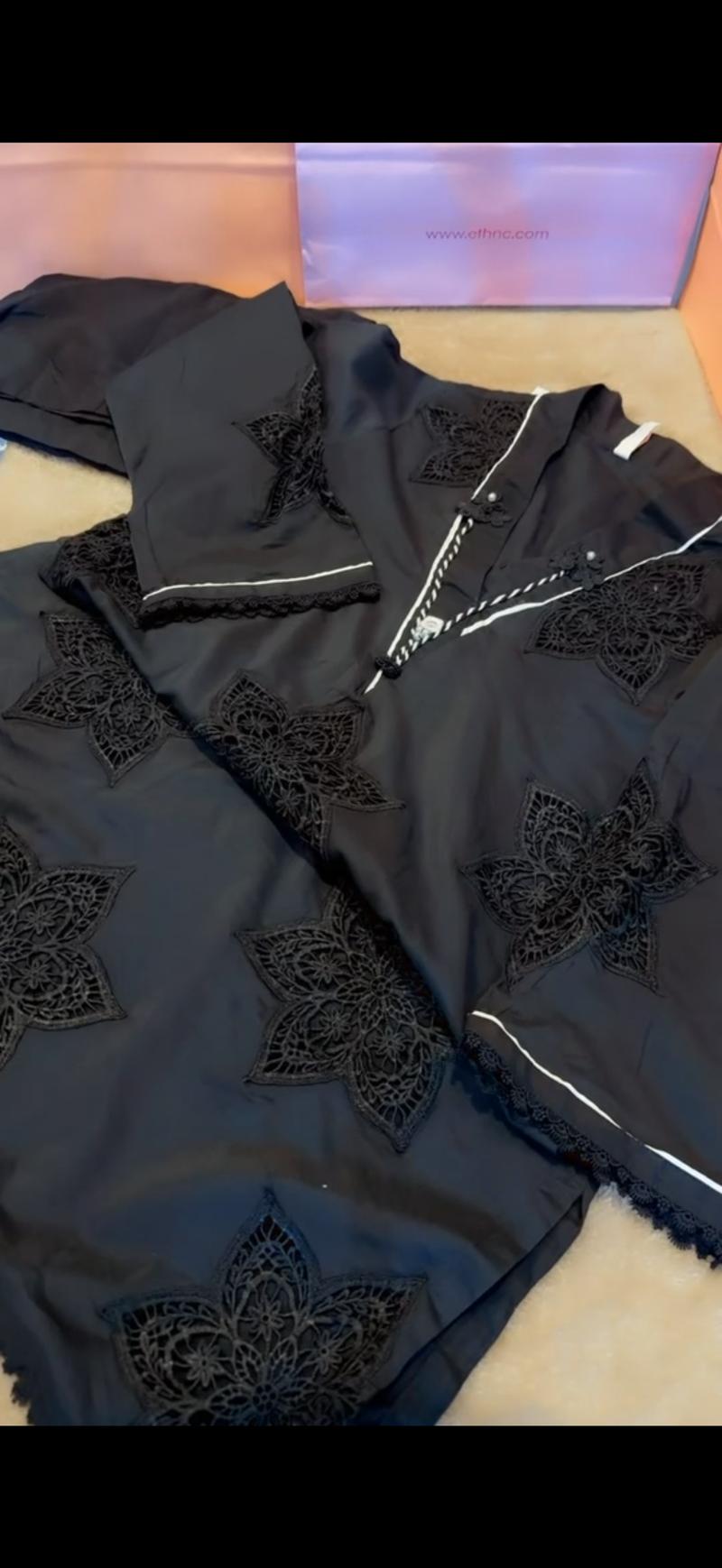 black embroidered 