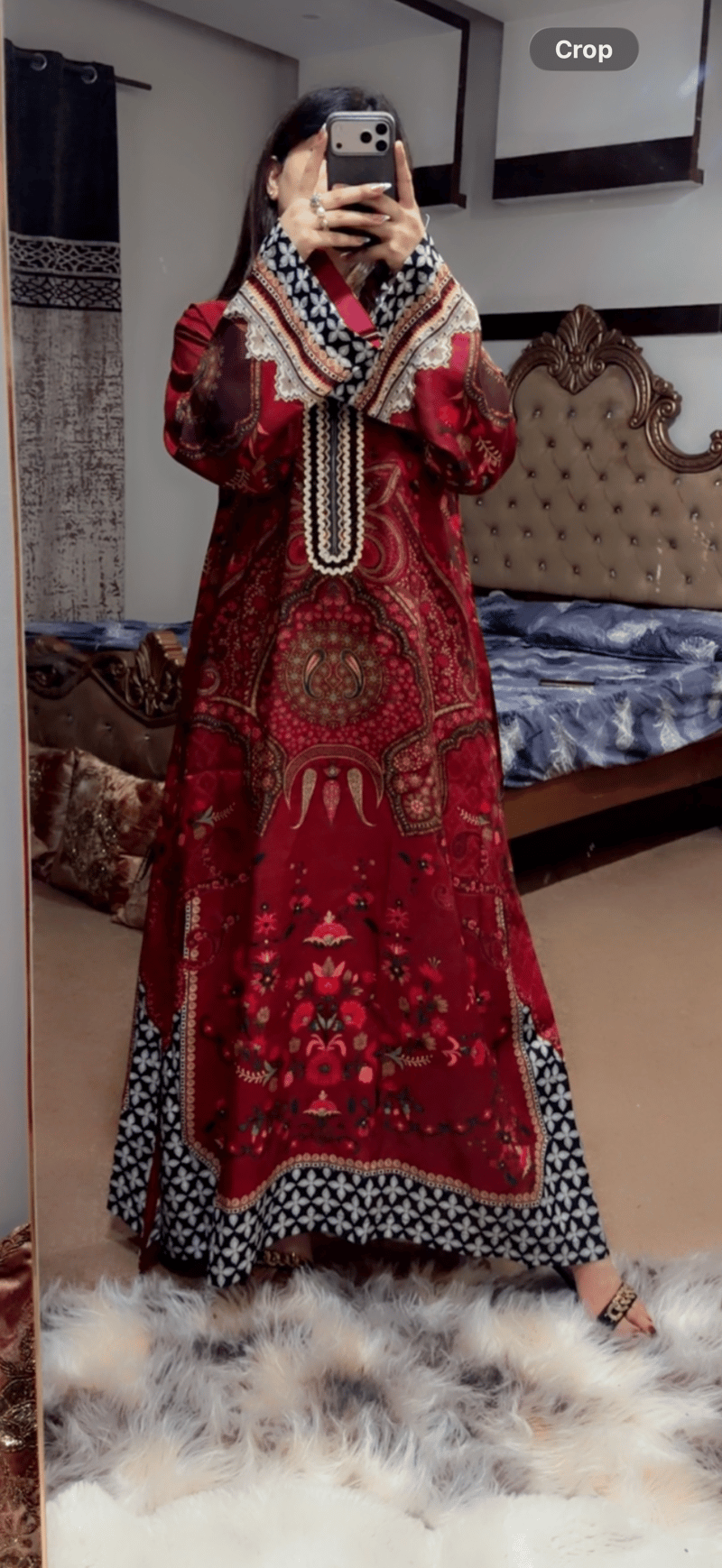 L 5900 kaftan shirt mehroon