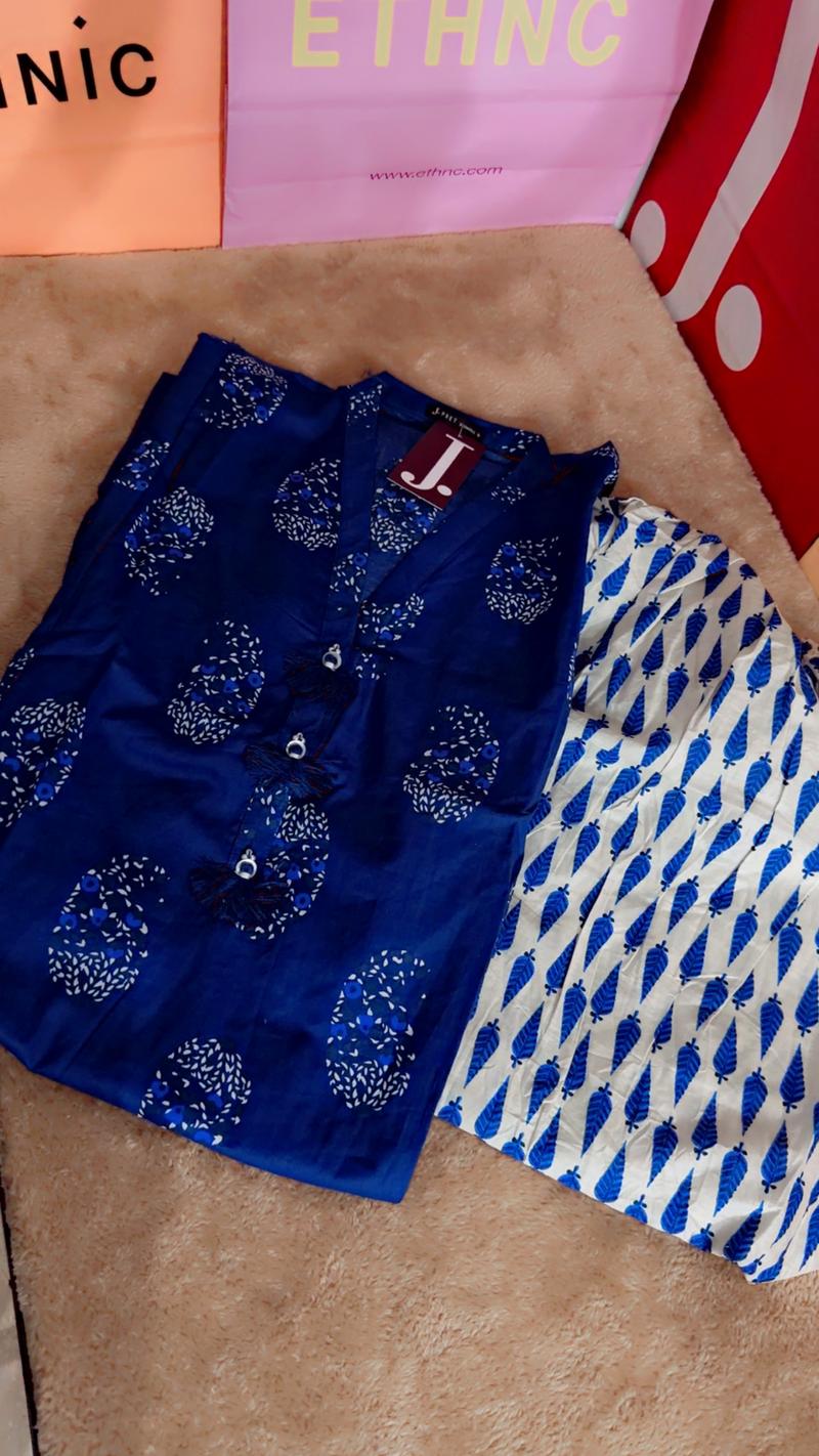 Summer 2pc navy blue white 