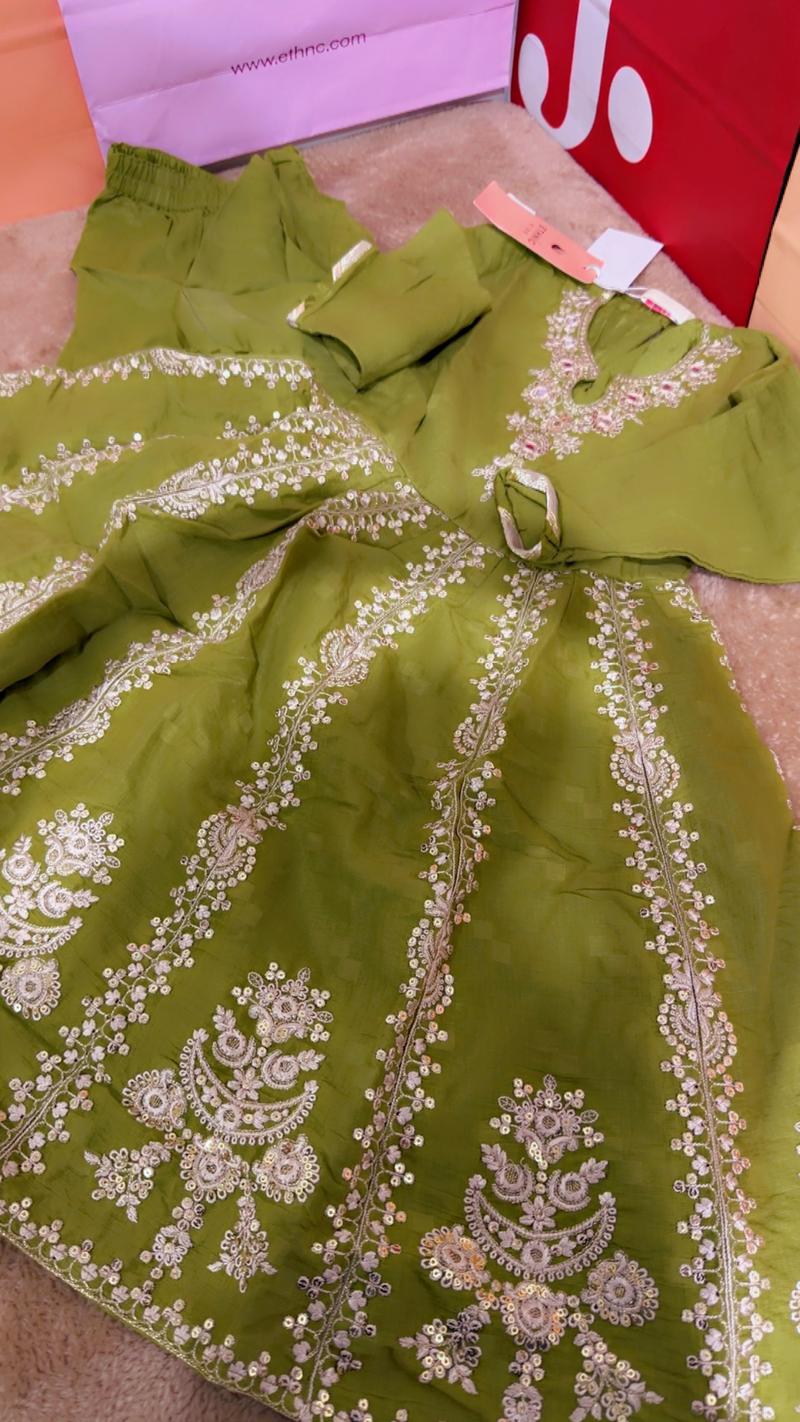 Kids green botique maxi 