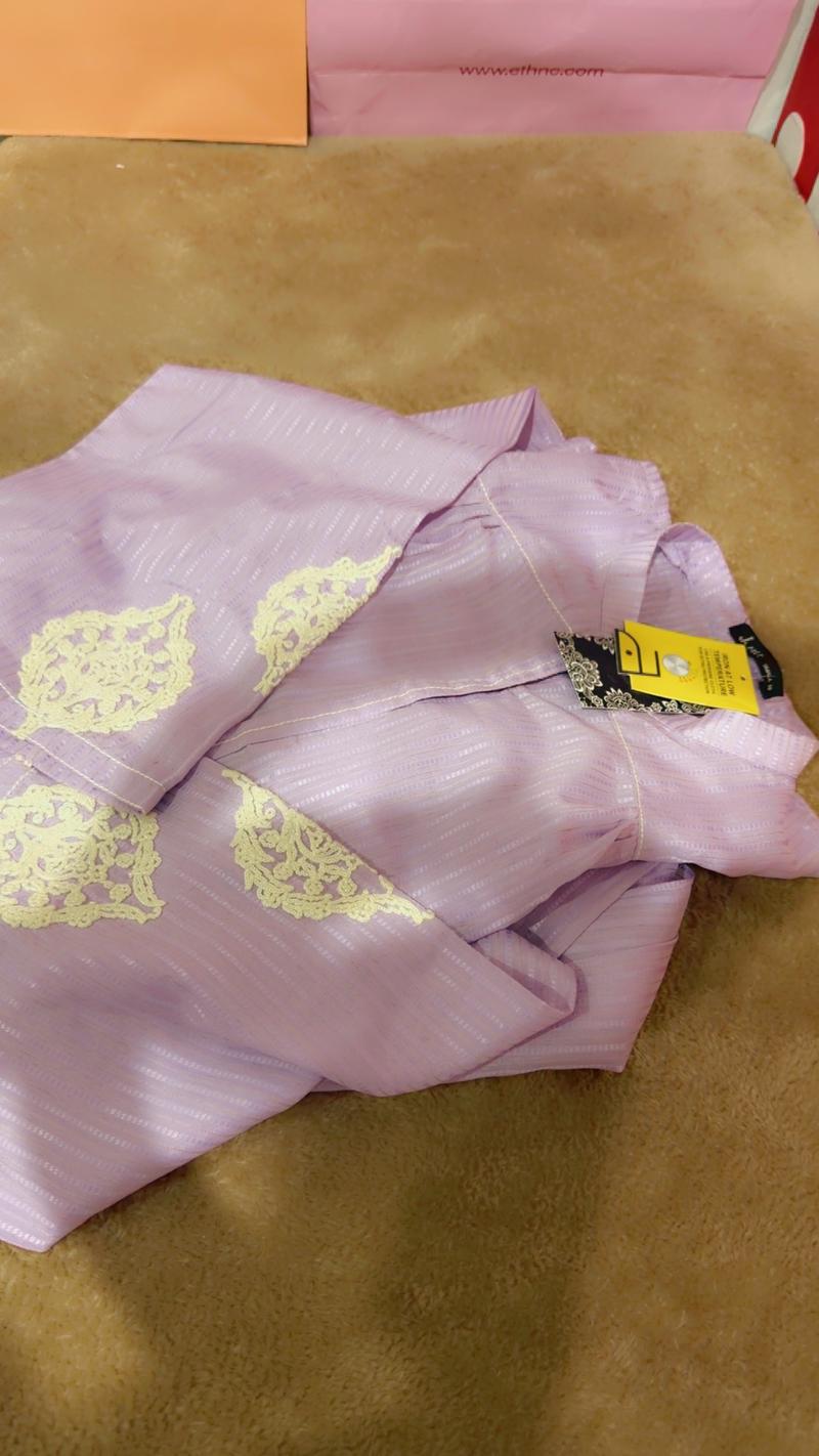 Lilac shirt long embroidered 2850