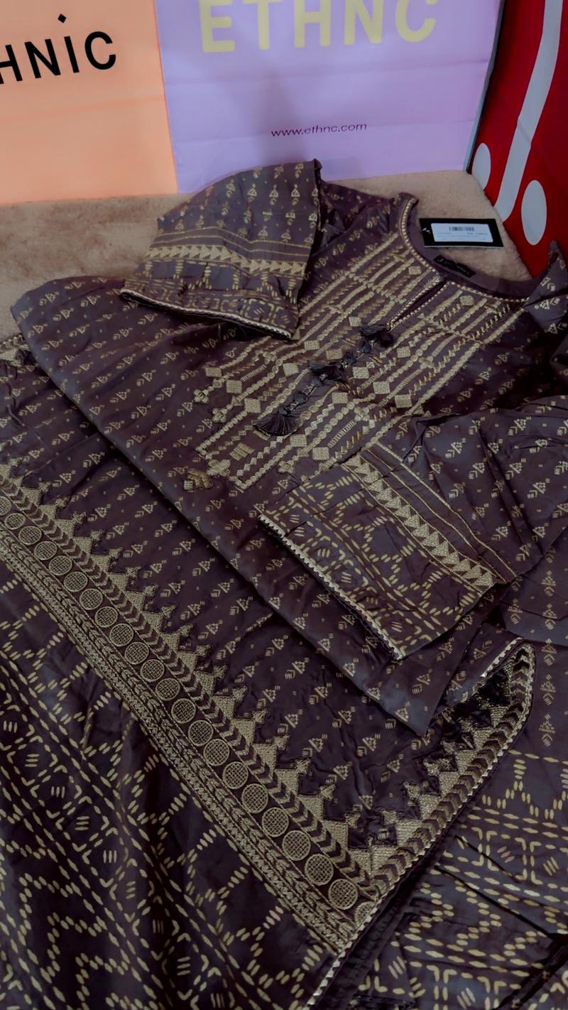 Gray mix colour 2pc heavy embroidery 