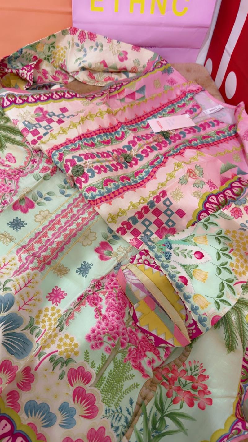 Ethnc viral kaftan pink 7950