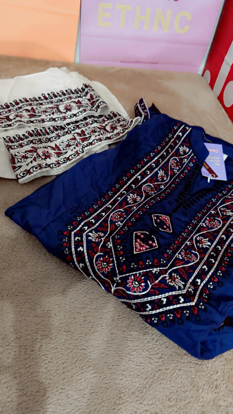 7350 blue navy lose fit small