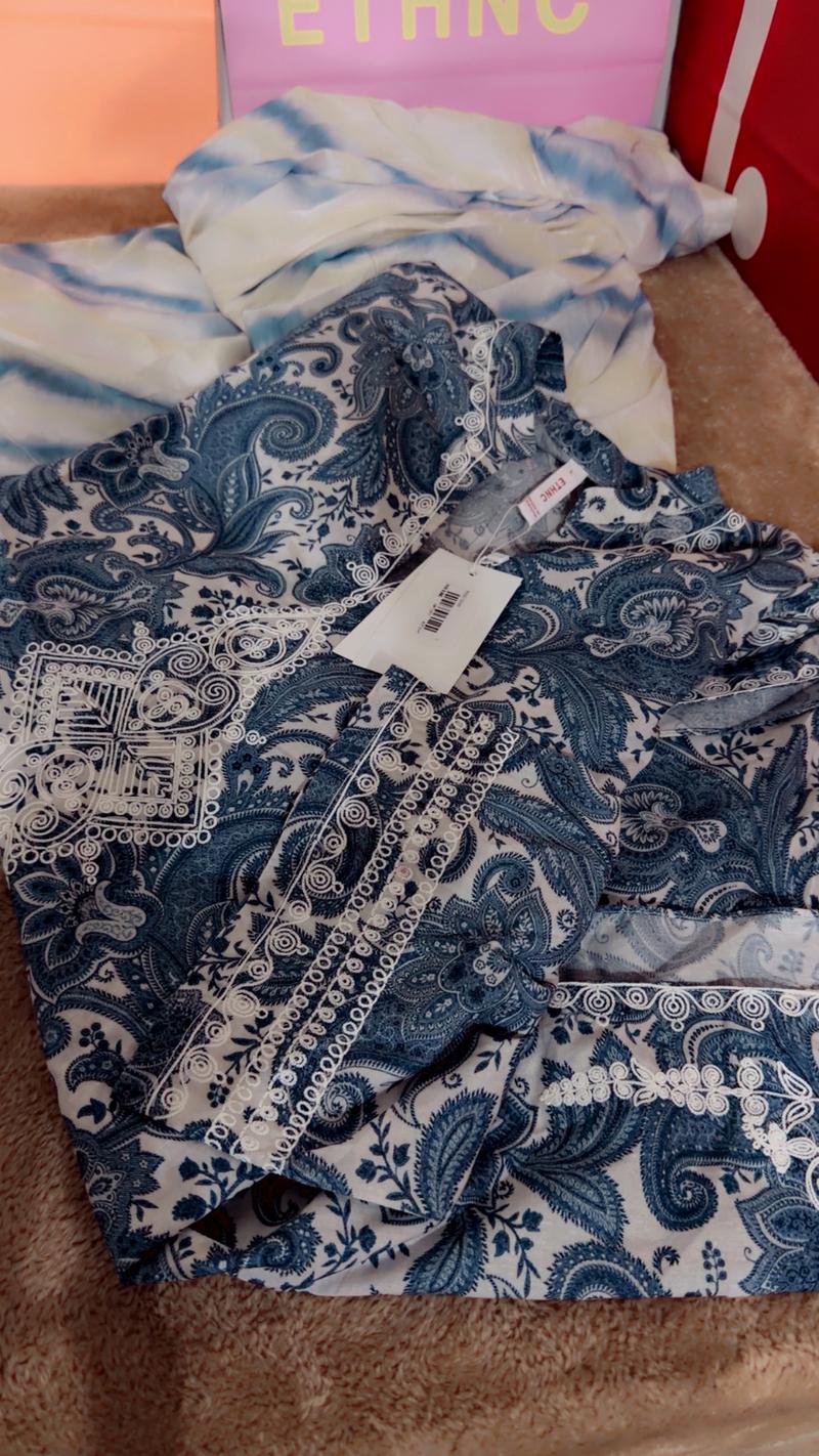 6950 blue white multi fresh Ethnc