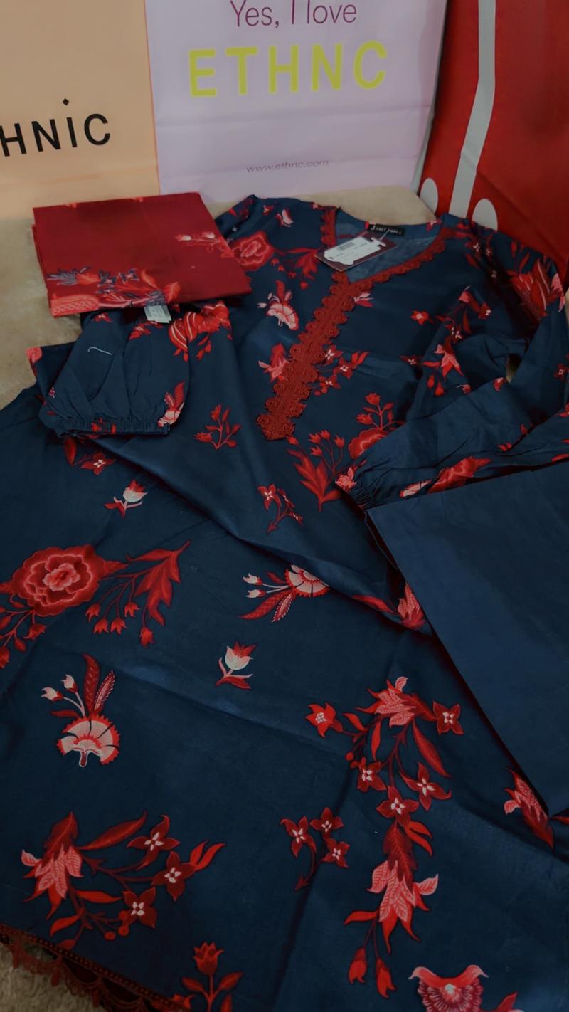Summer 3pc navy blue red 