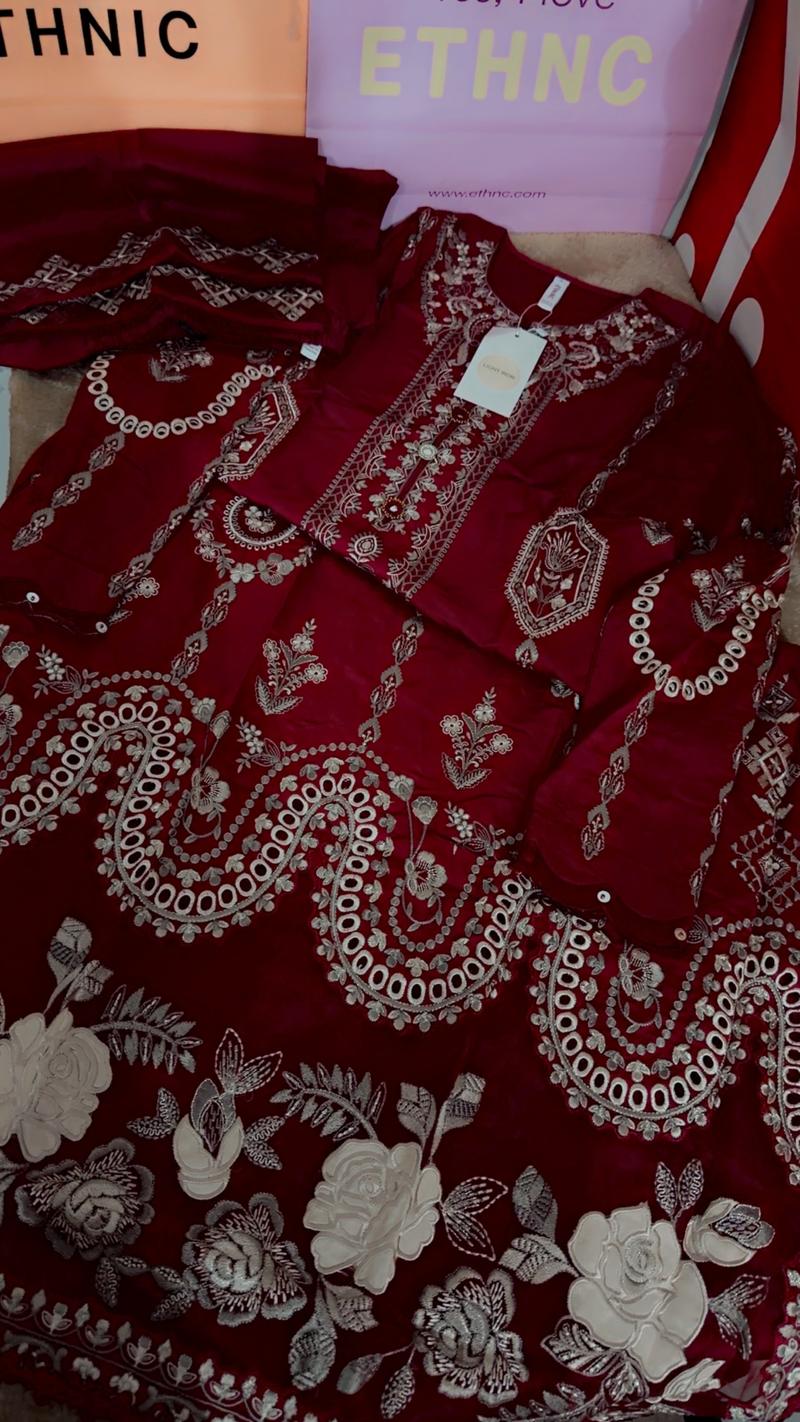 Ethnic new arrival Mehroon red 8950