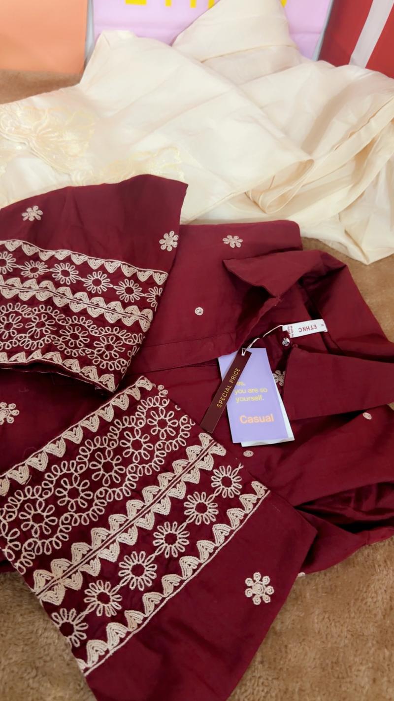 Mehroon collar 2pc 5800