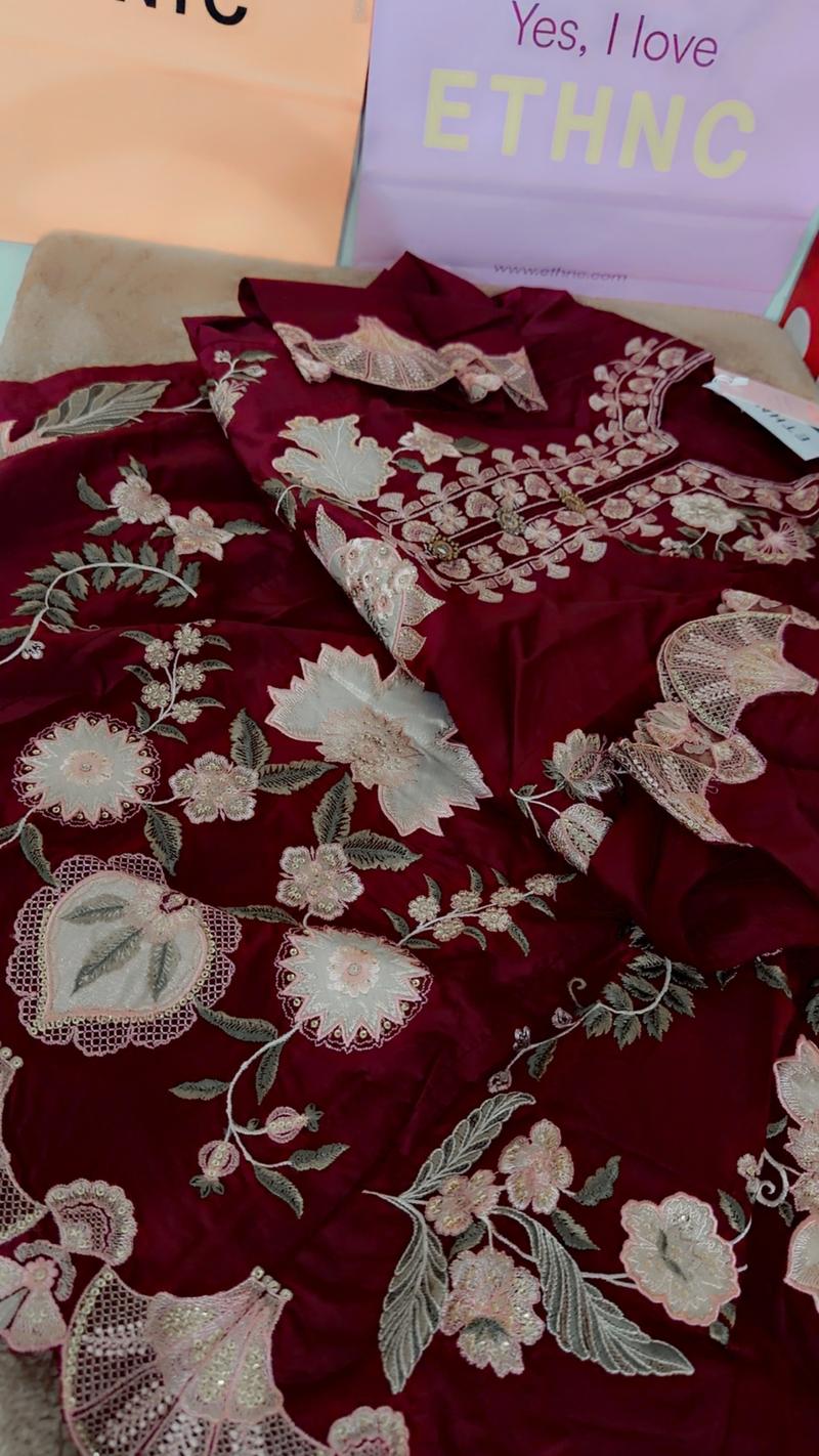 6950 Mehroon alone frock