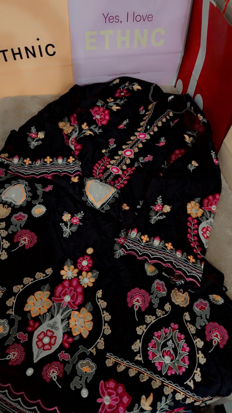  black long kaftan shirt Ethnicbfresh 