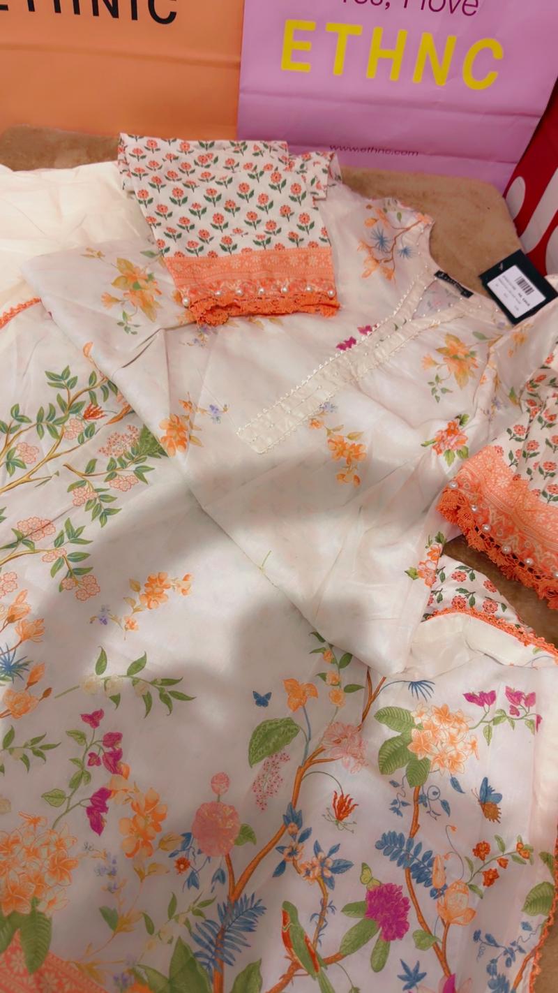 Summer lawn 2pc 4850 peach pink white