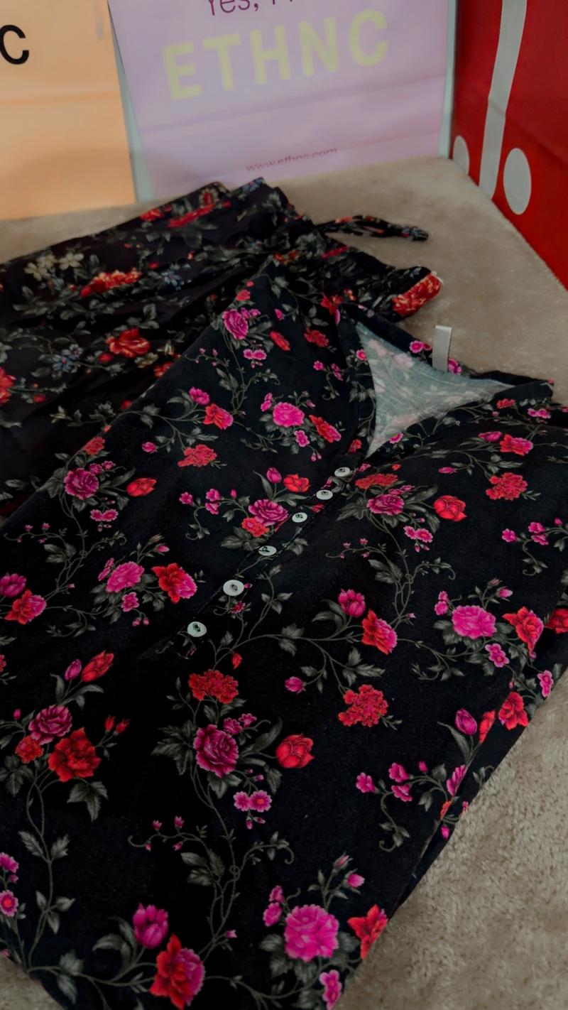 Winter 2pc black floral 3600