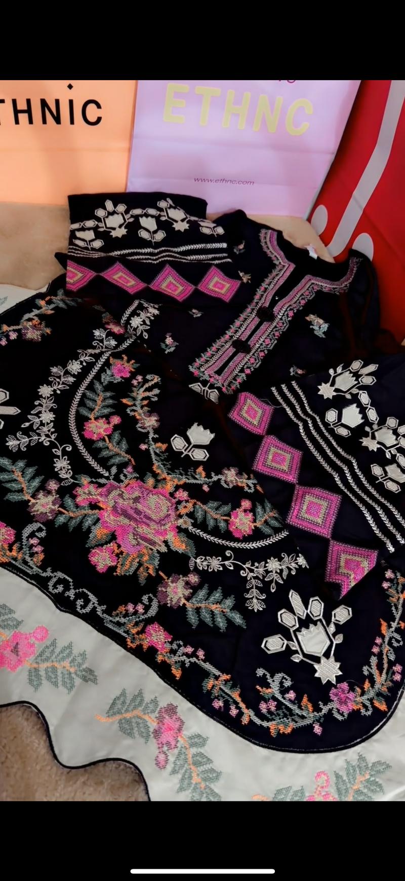 Black multi shirt  ethnic bfresh 