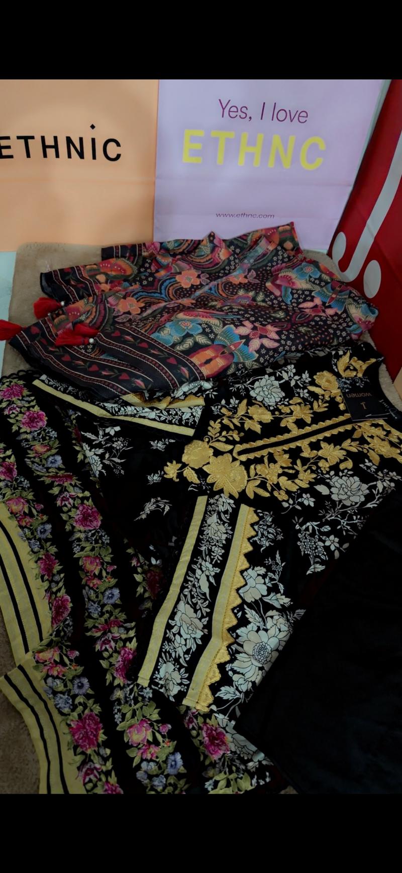 Black 3pc lawn embroidery 