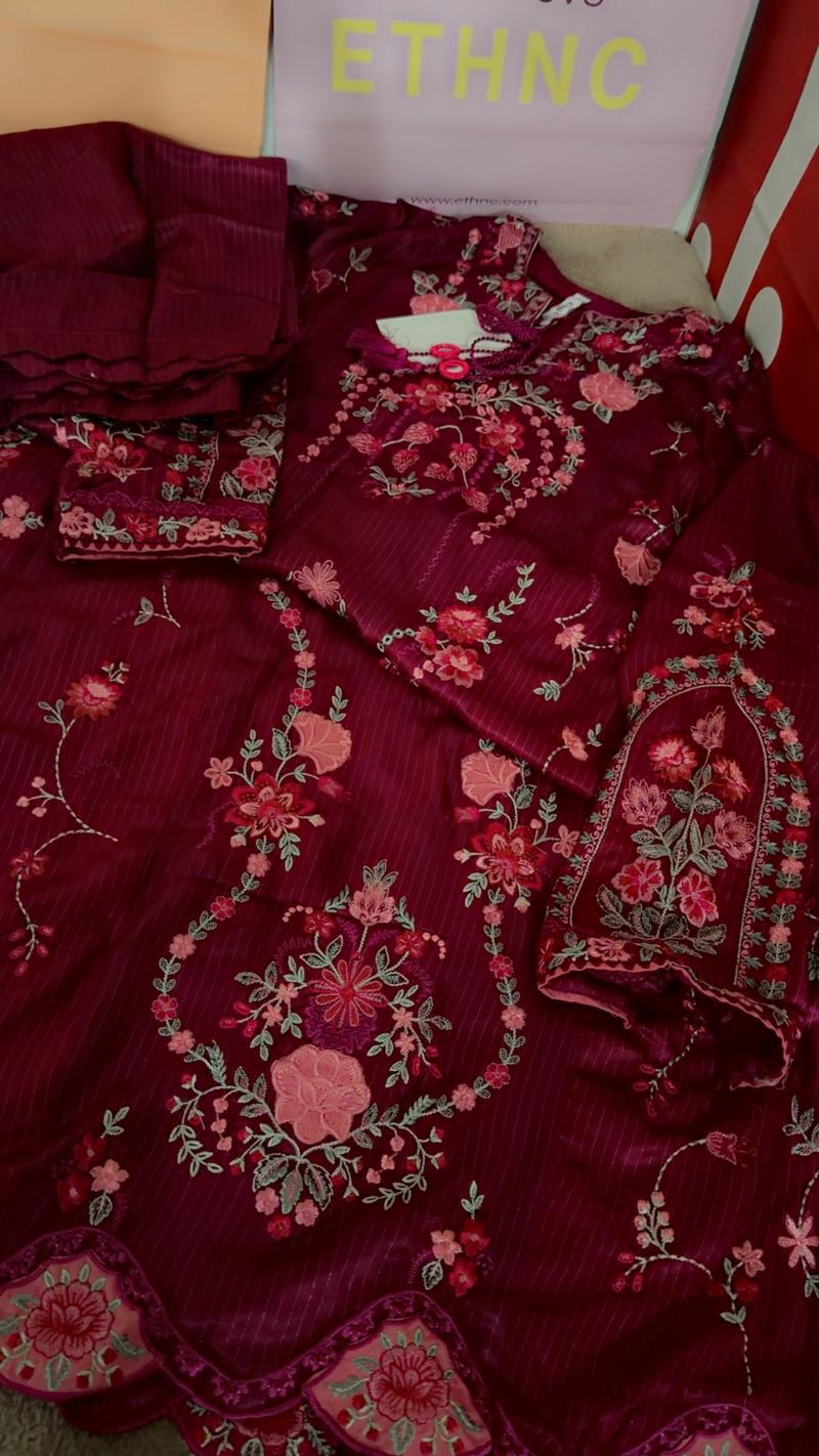 Marjanda pink Ethnc new arrival 2pc front back embroidery 