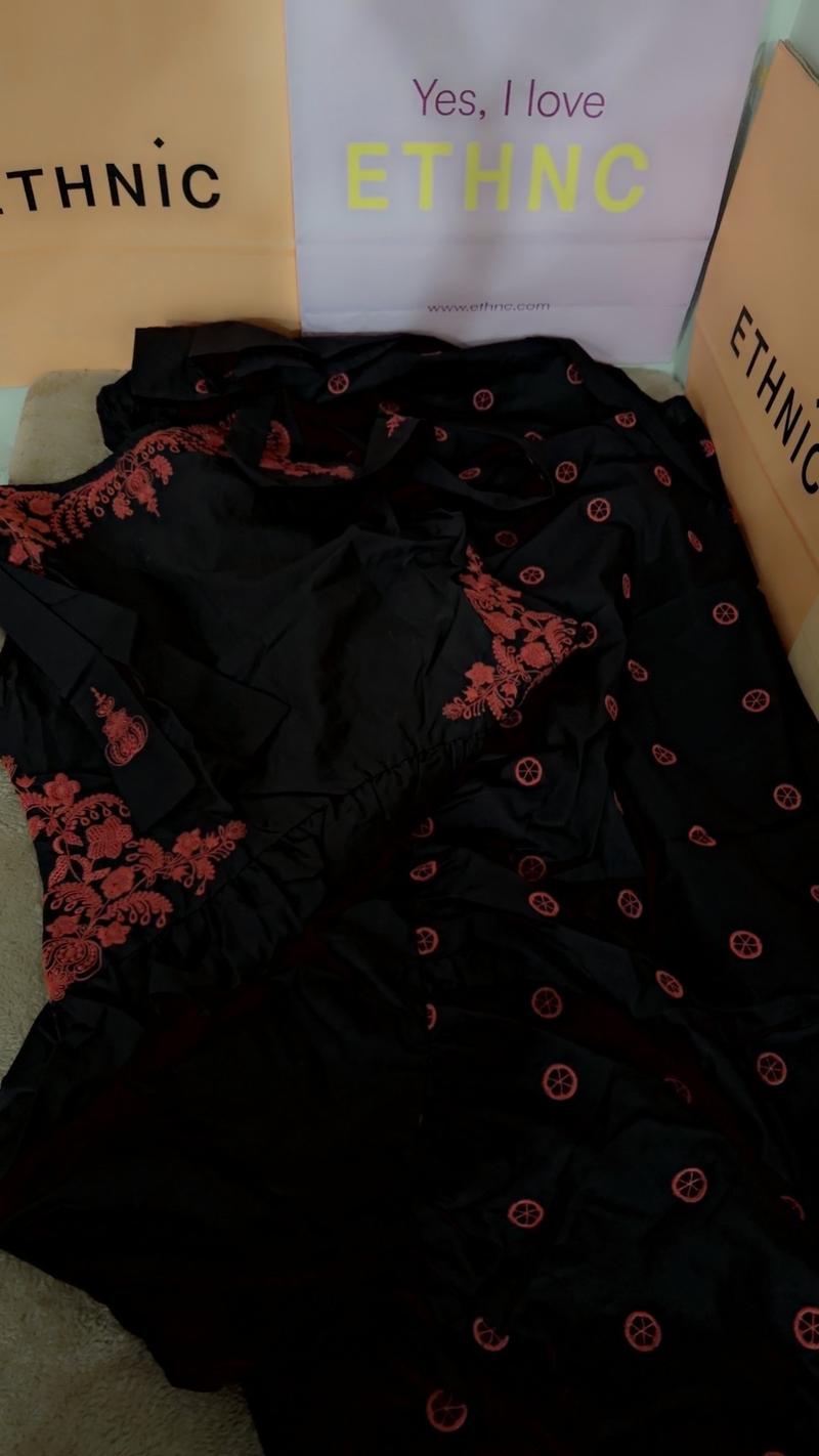 black red lawn heavy maxi embroidered 
