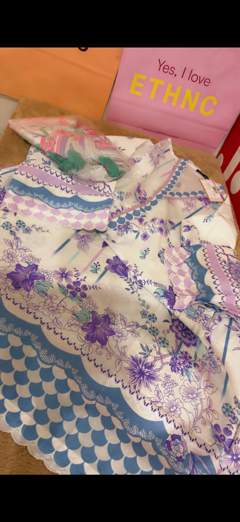 Multi white purple blue 3pc 6450