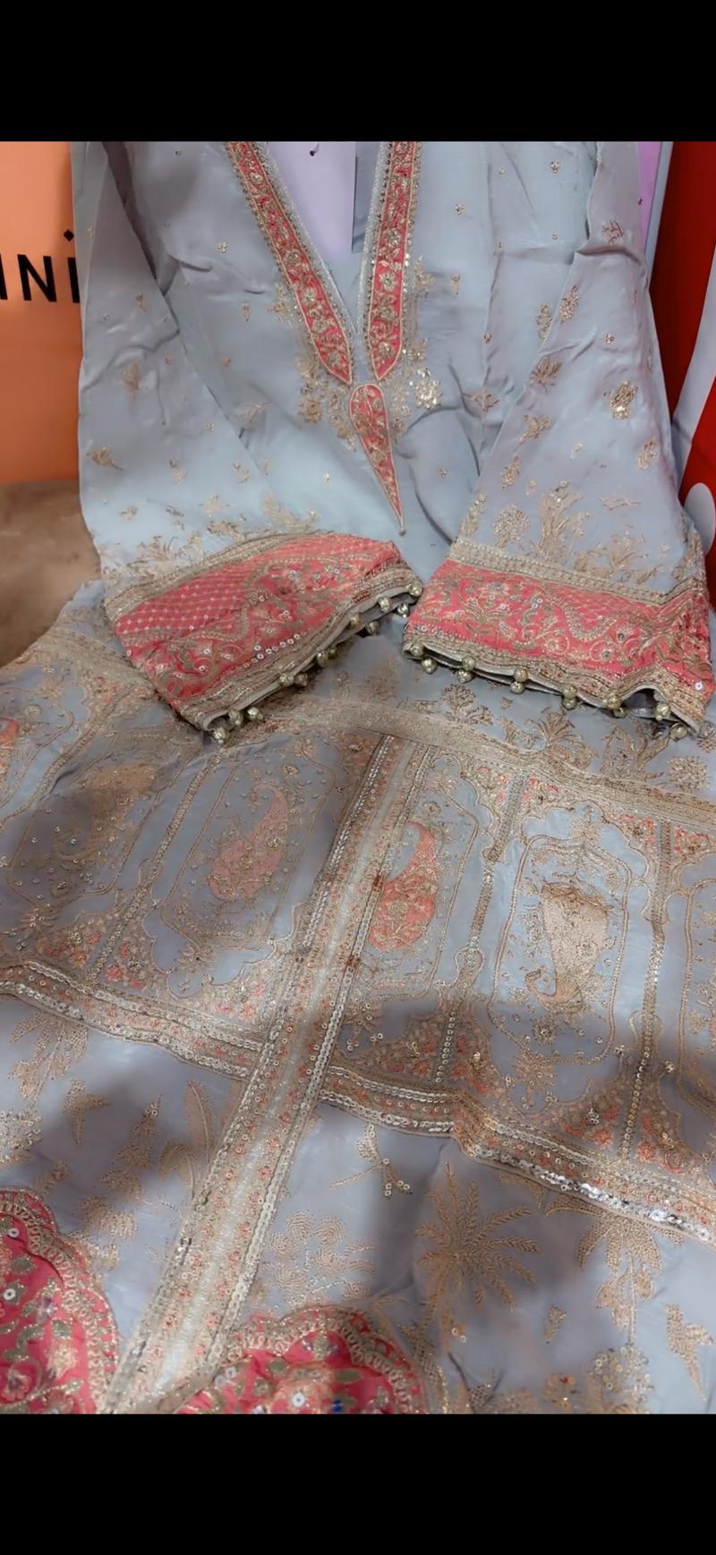 14500 Ethnc botique sky gray kaftan