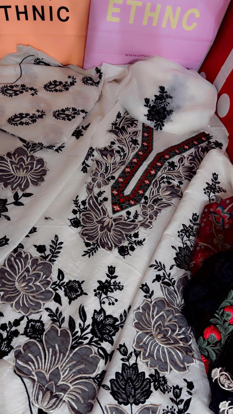 ethnic luxury lawn red white 