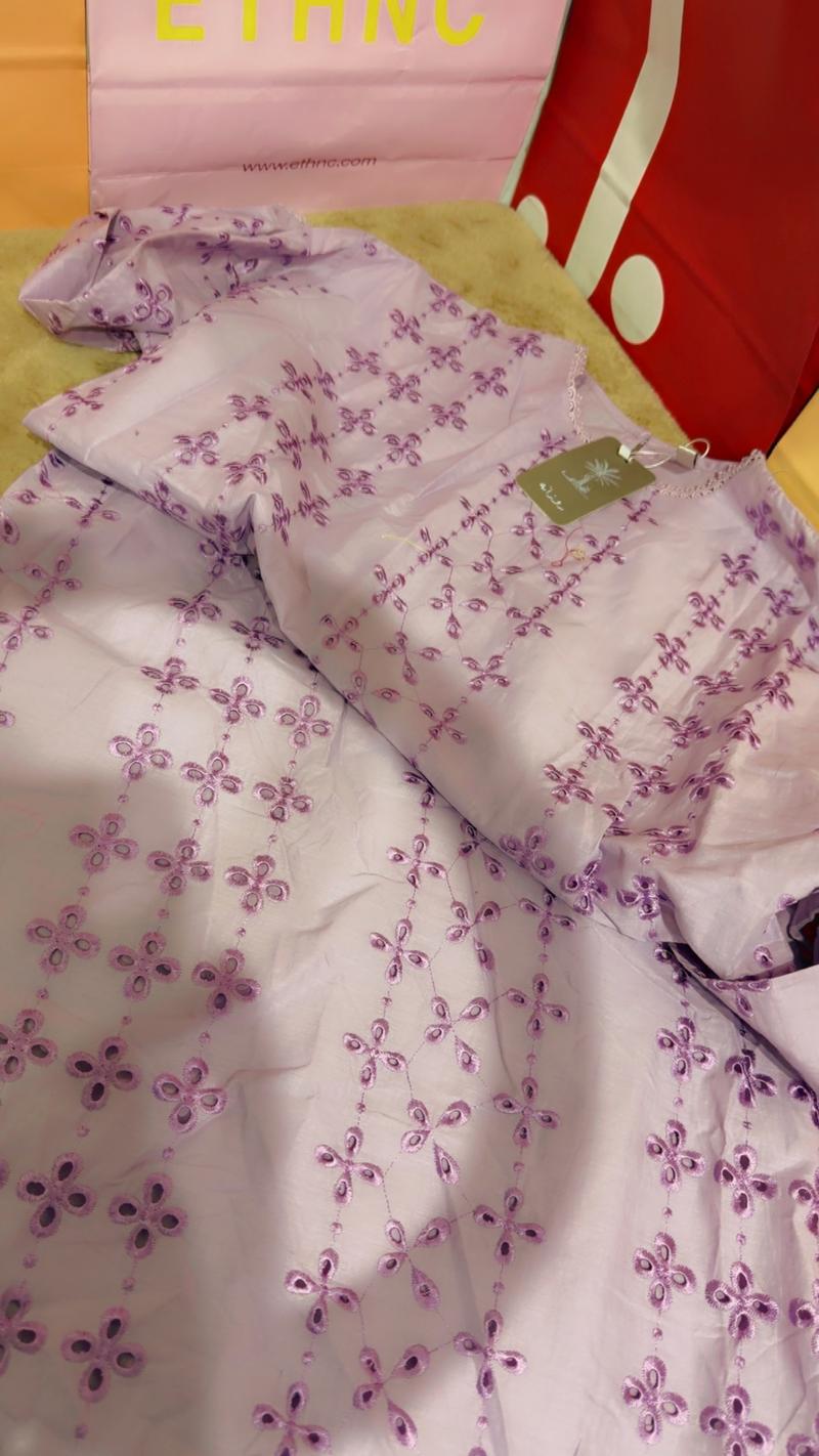 Ethnc chickenkari embroidery shirt 3200 law lilac