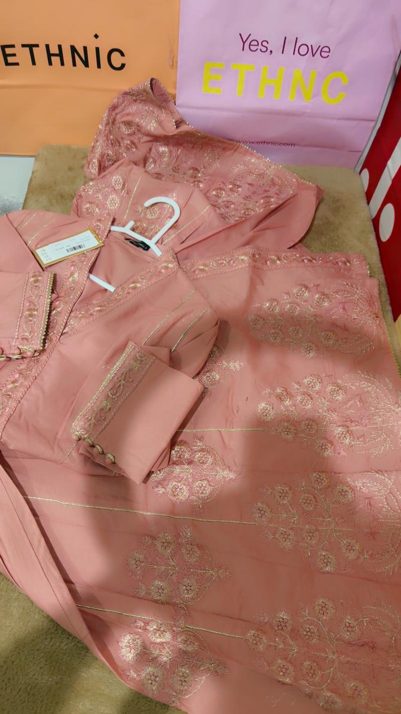 Tea pink Longembroidery maxi. Fresh