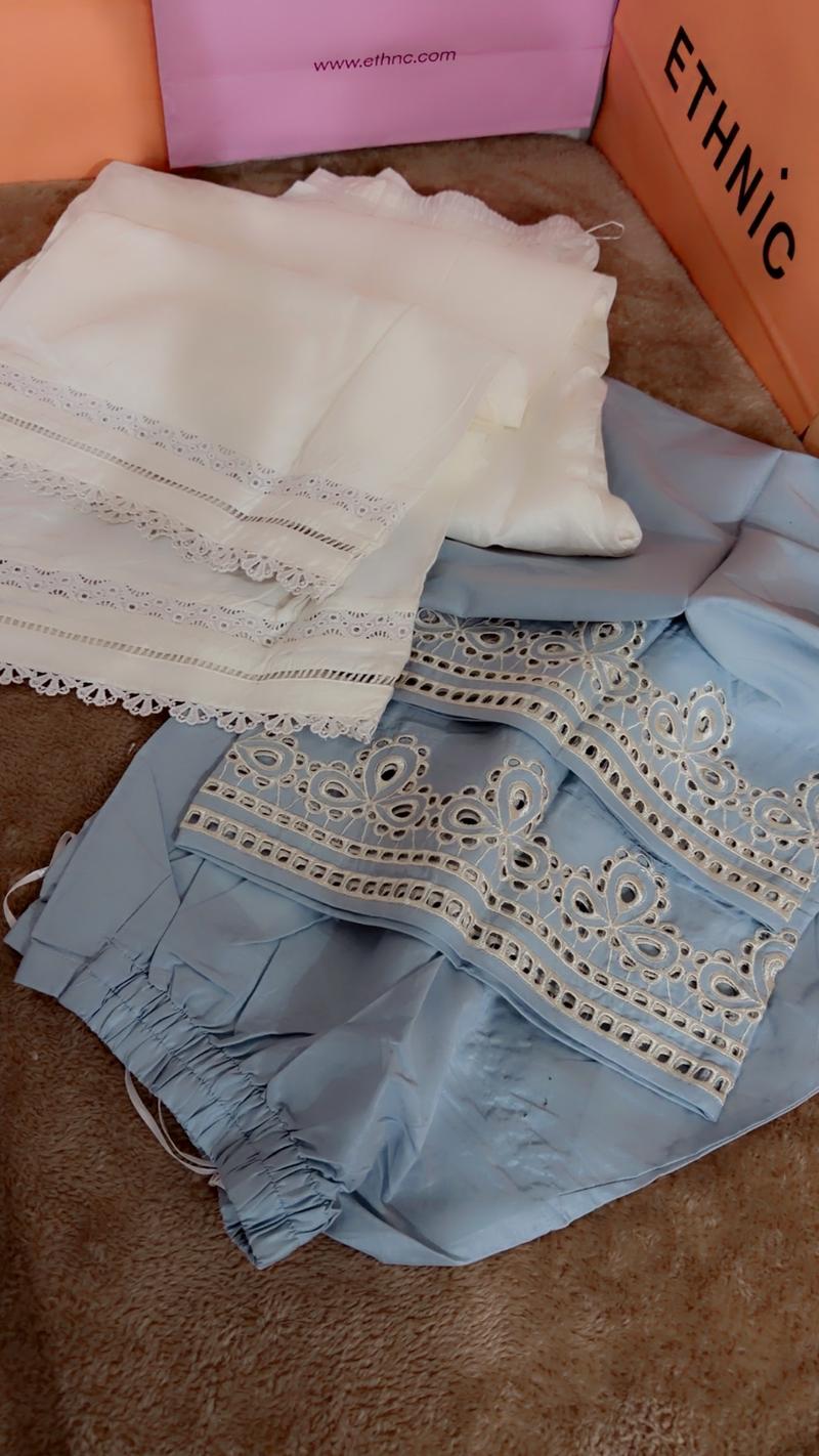 White and blue farshi shalwar 