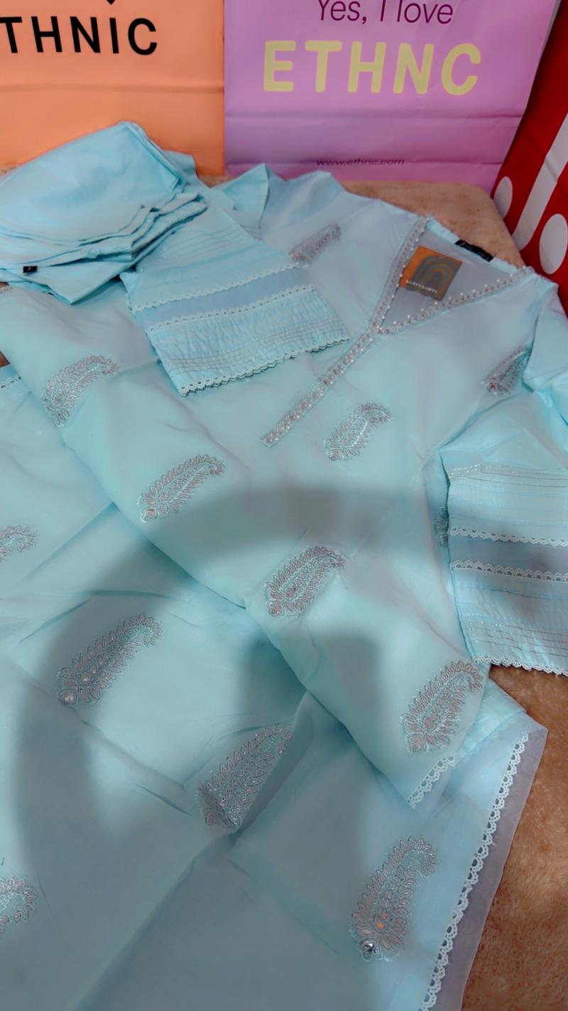 Law summer 2pc ice blue long shirt 4950