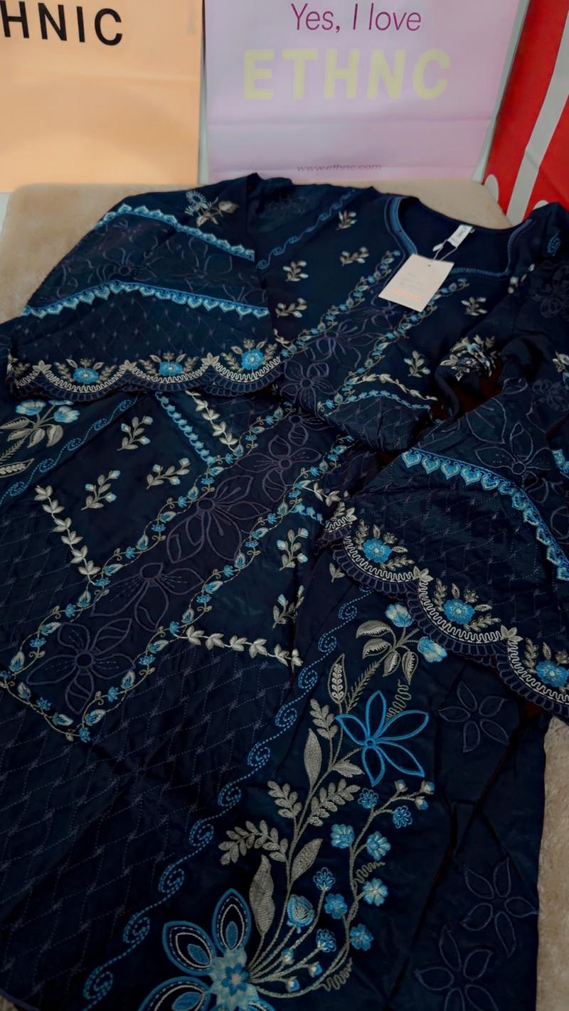 Ethnc embroidery blue shirt 5950