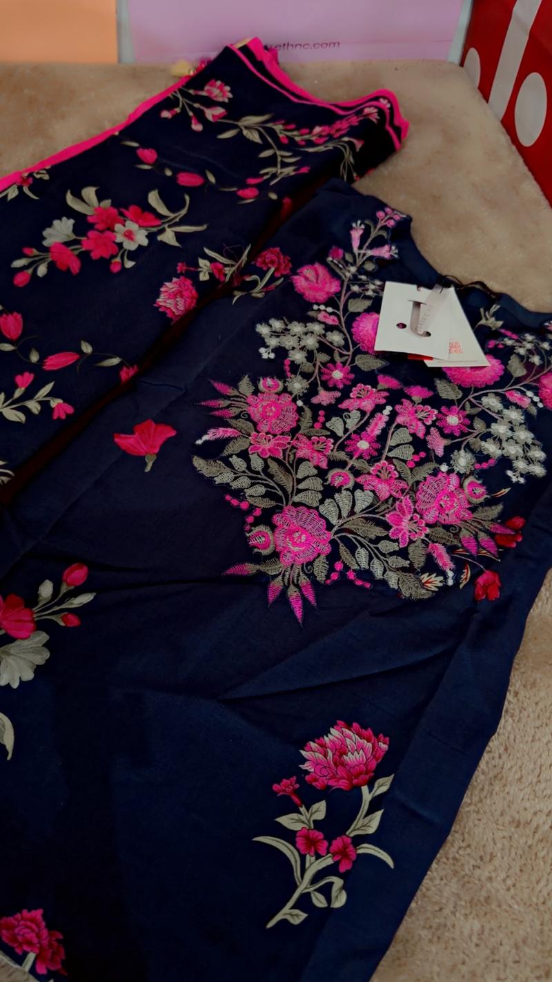 Blue shirt dupta embroidered 3950