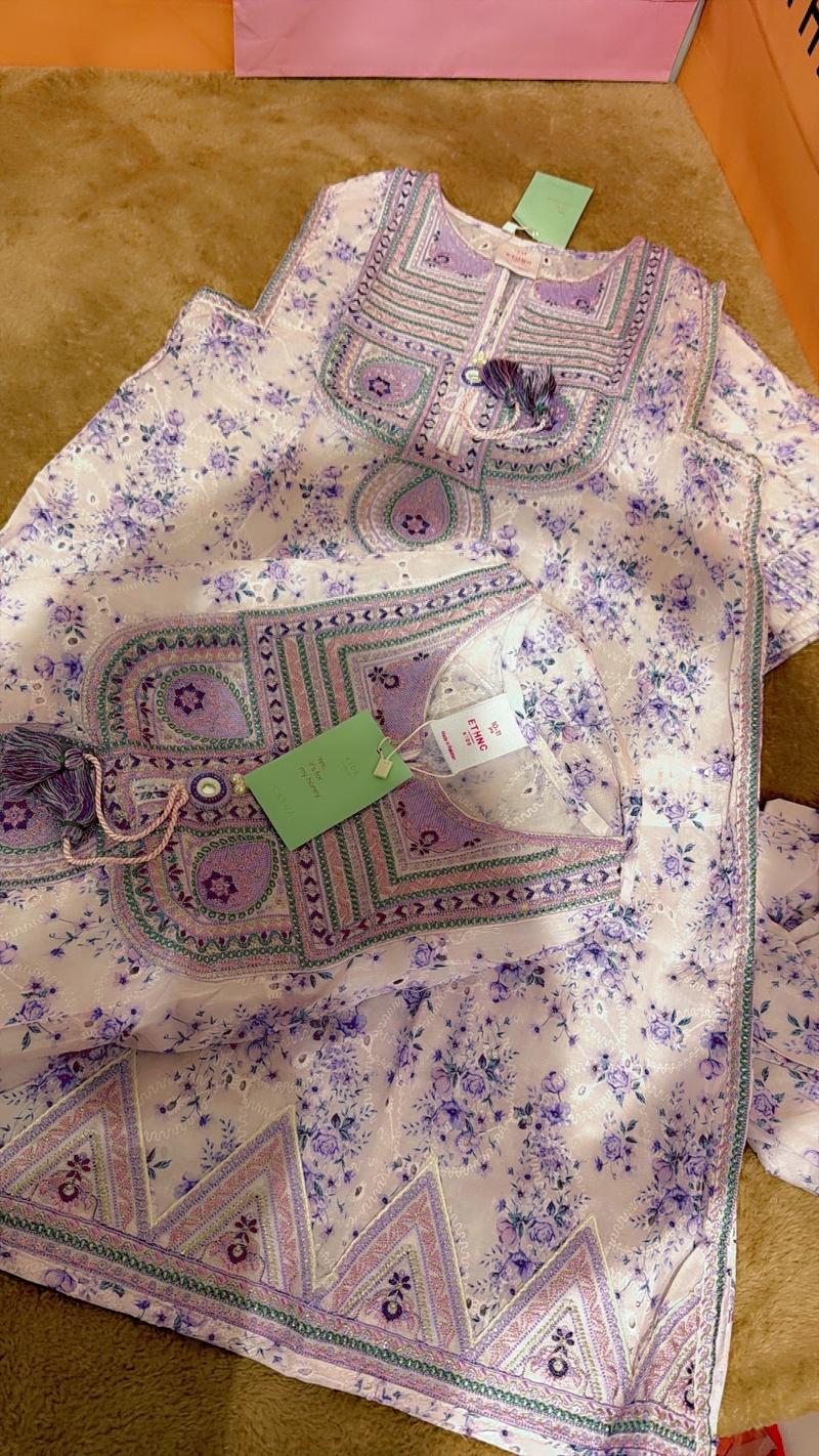 Kids 2pc article lilac purple white 