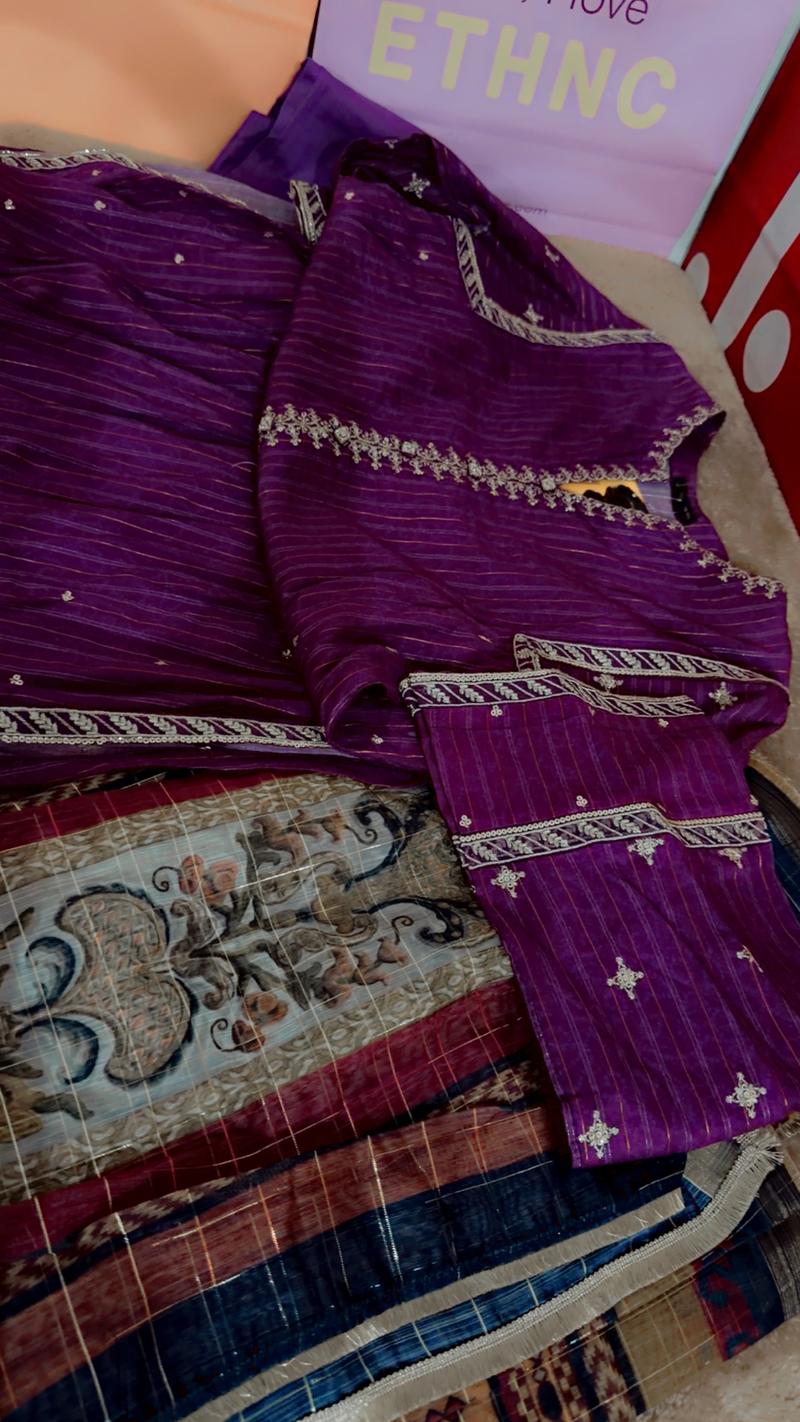 Purple small 5500 embroidery 3pc 