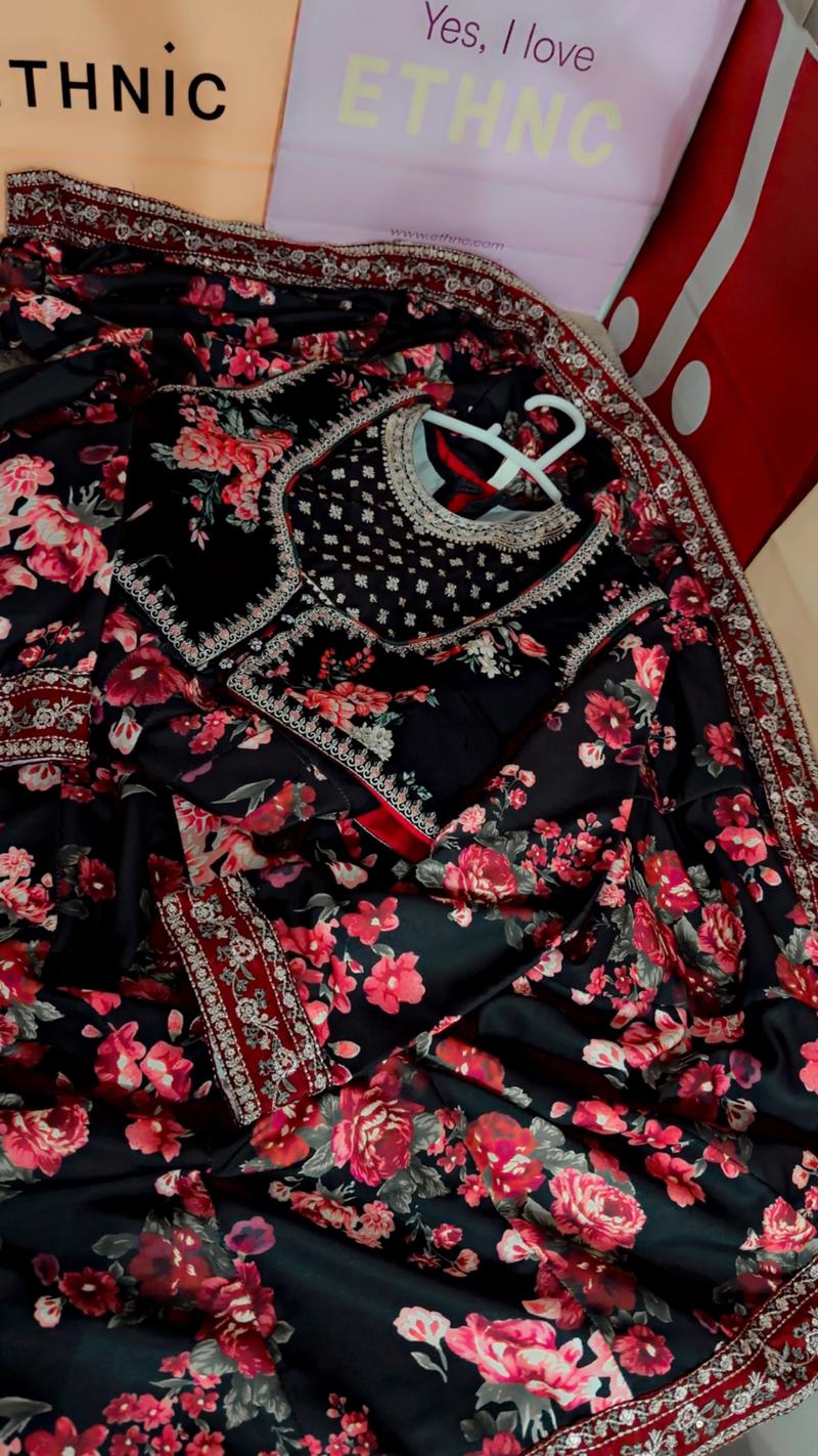 Ethnic koti with separate maxi heavy flare 