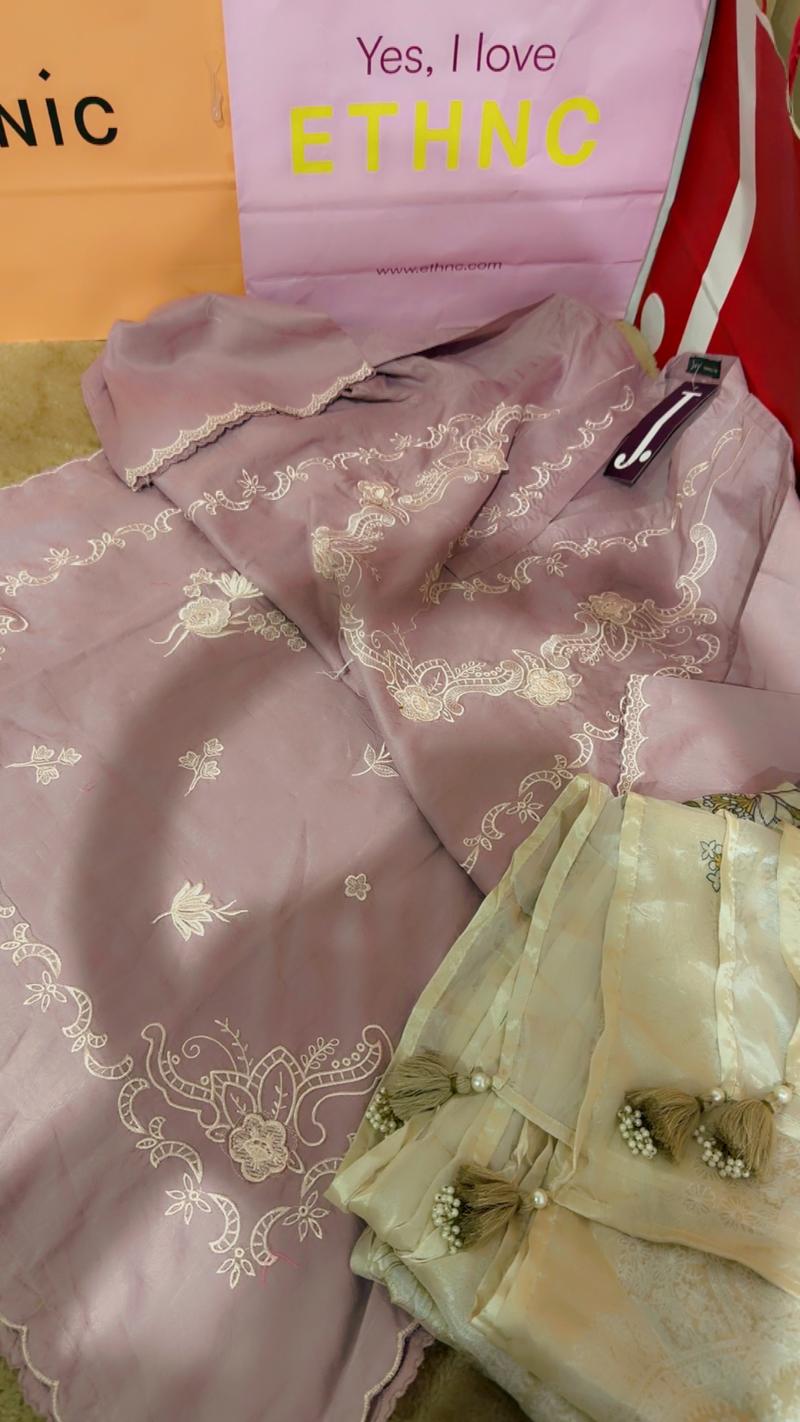 Summer lilac purple 3pc embroidery