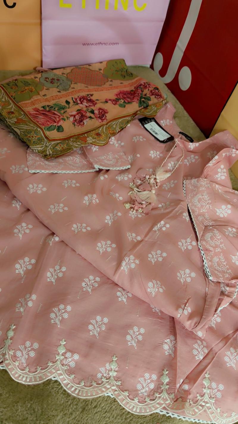 Pink embroidery 3pc 