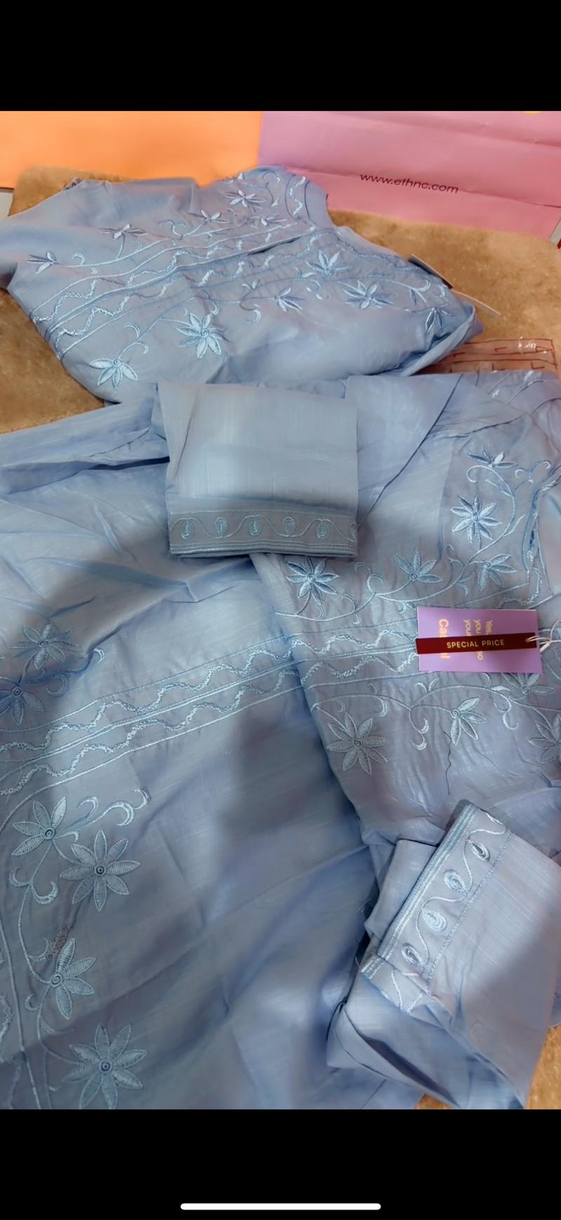 2750 sky blue embroidery shirt 