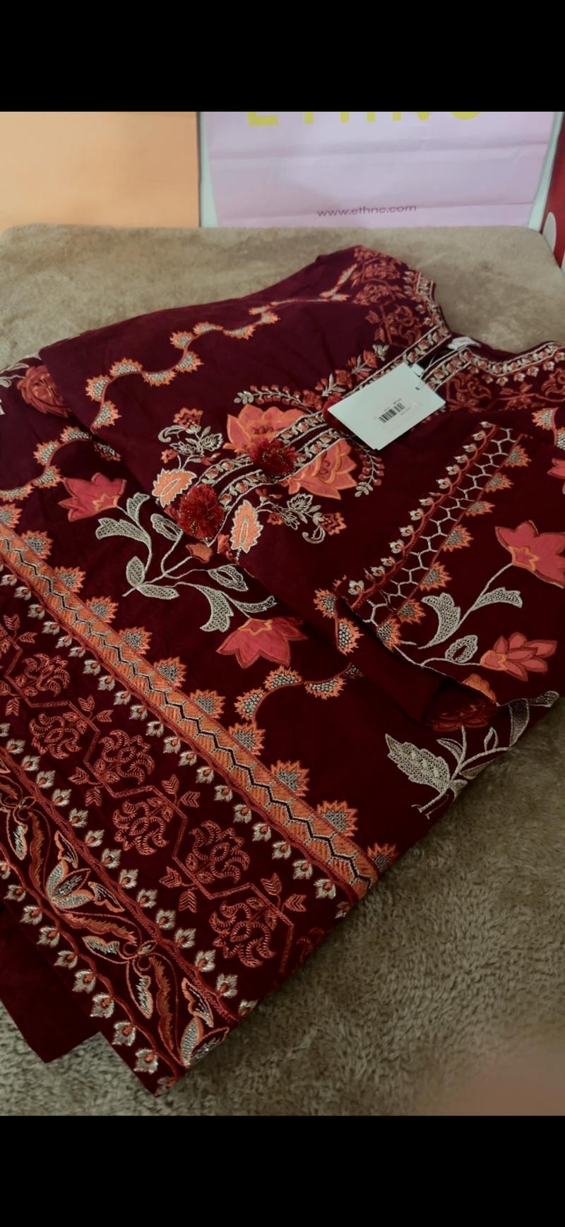 4950 Mehroon winter Ethnc shirt